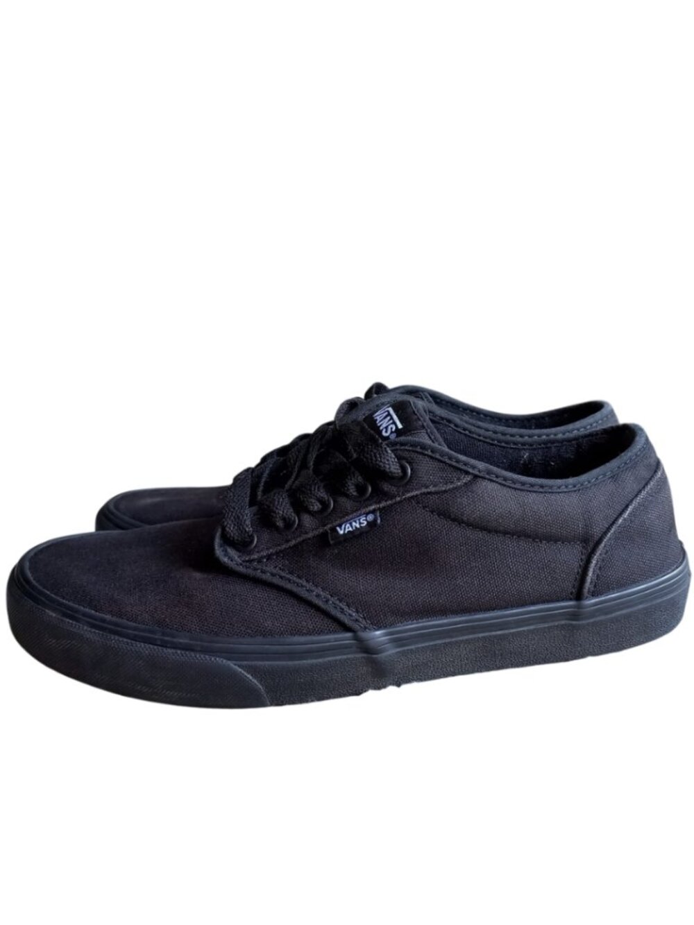 Vans Atwood All Black Low Top Sneakers - Canvas Skate Shoes, Men's Size 10 - Picture 2 of 8